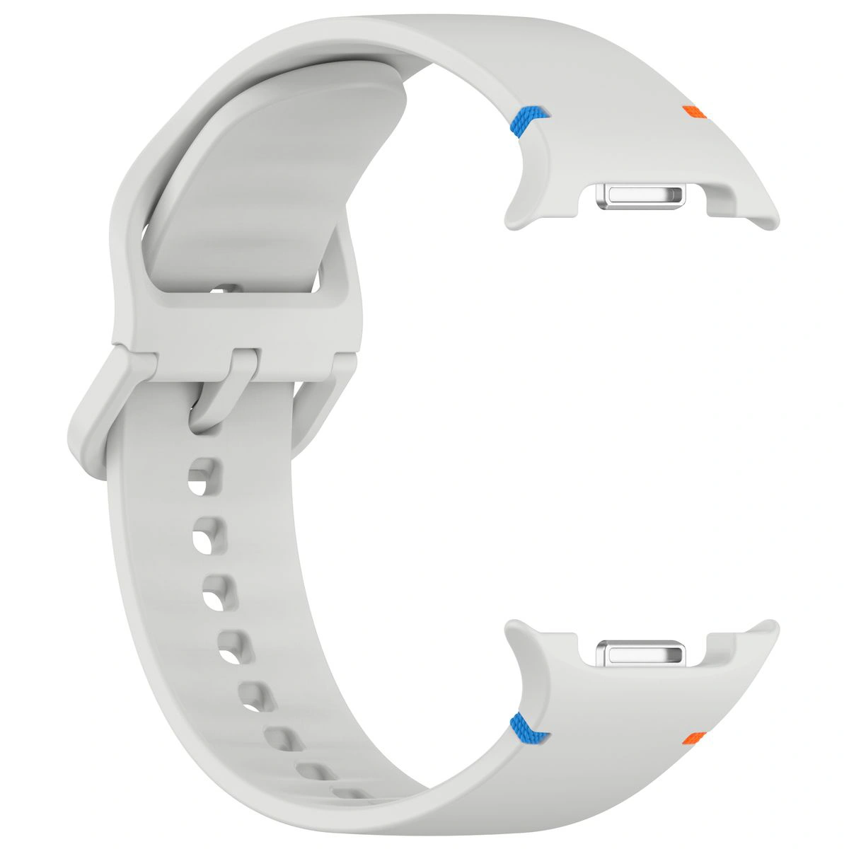 Silikonowy pasek Bizon Strap Watch Silicone G ustawiony od strony zapięcia do Galaxy Watch 8 40 mm/44 mm/8 Classic 46 mm